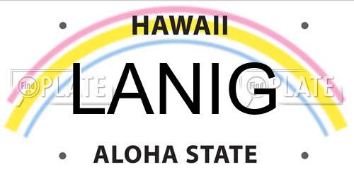 LANIG Hawaii License Plate