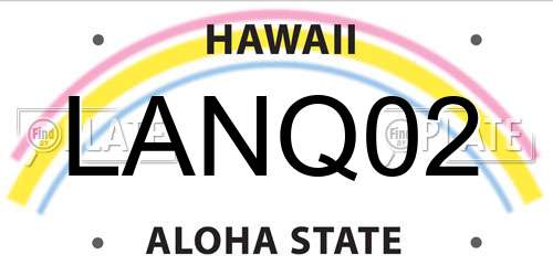 LANQ02 Hawaii License Plate