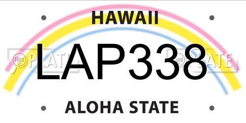 LAP338 Hawaii License Plate