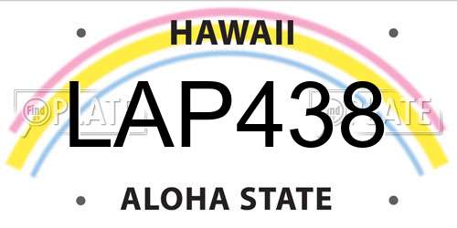 LAP438 Hawaii License Plate