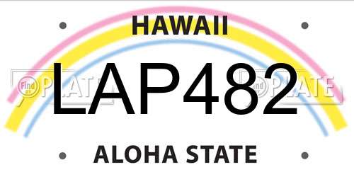 LAP482 Hawaii License Plate