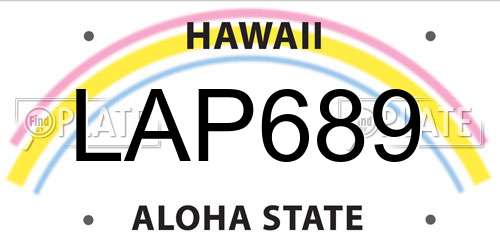 LAP689 Hawaii License Plate