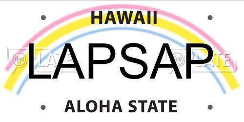 LAPSAP Hawaii License Plate