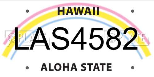 LAS4582 Hawaii License Plate