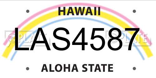 LAS4587 Hawaii License Plate