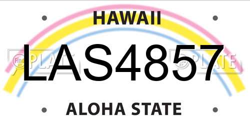 LAS4857 Hawaii License Plate