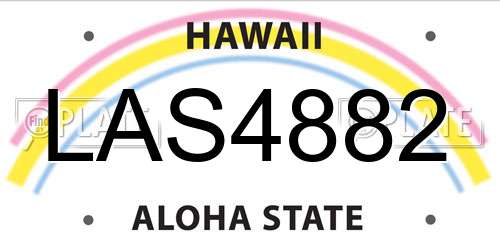 LAS4882 Hawaii License Plate