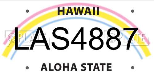 LAS4887 Hawaii License Plate