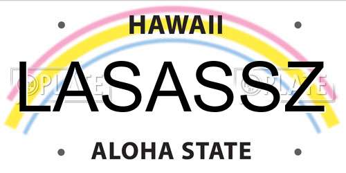 LASASSZ Hawaii License Plate