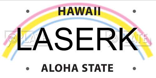 LASERK Hawaii License Plate