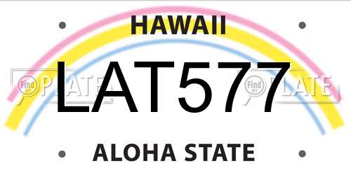 LAT577 Hawaii License Plate