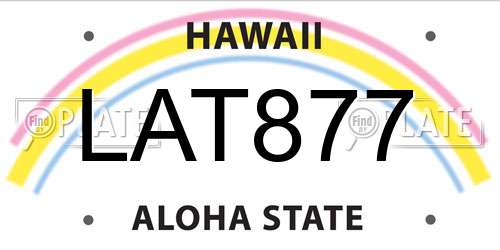 LAT877 Hawaii License Plate