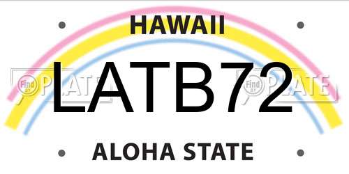 LATB72 Hawaii License Plate