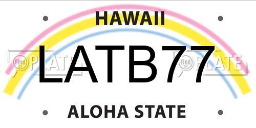 LATB77 Hawaii License Plate