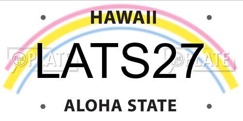 LATS27 Hawaii License Plate