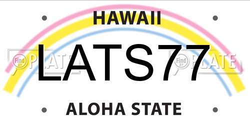 LATS77 Hawaii License Plate