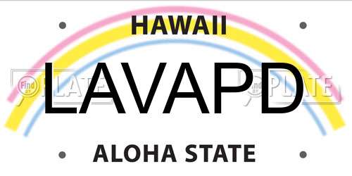 LAVAPD Hawaii License Plate