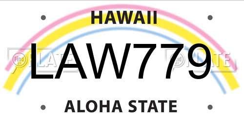 LAW779 Hawaii License Plate