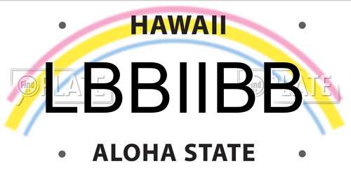 LBBIIBB Hawaii License Plate