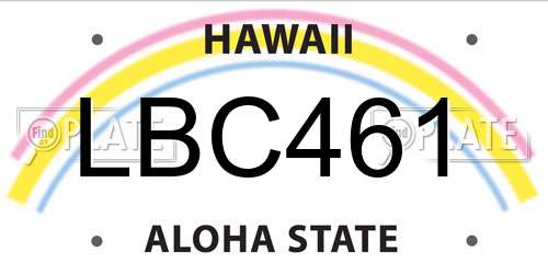 LBC461 Hawaii License Plate