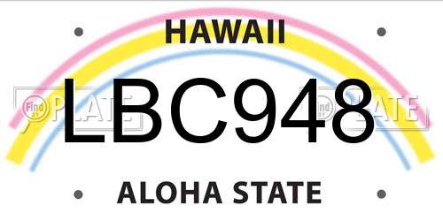LBC948 Hawaii License Plate