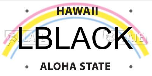 LBLACK Hawaii License Plate