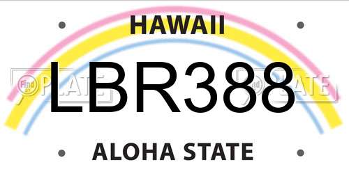 LBR388 Hawaii License Plate