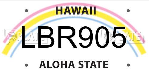 LBR905 Hawaii License Plate