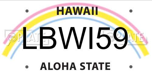LBWI59 Hawaii License Plate