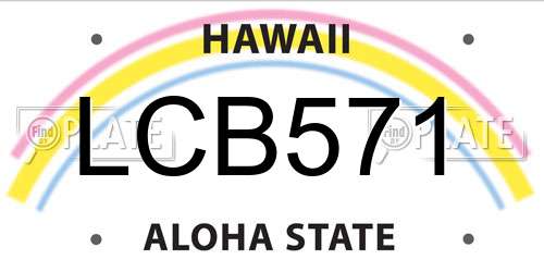 LCB571 Hawaii License Plate