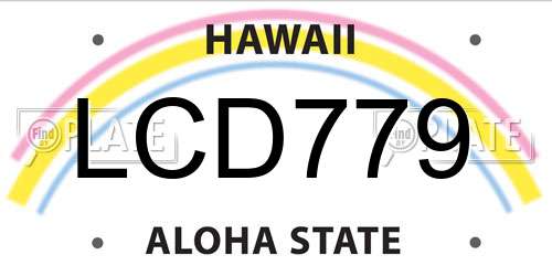 LCD779 Hawaii License Plate