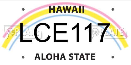 LCE117 Hawaii License Plate