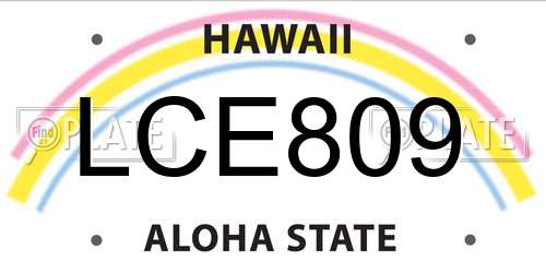 LCE809 Hawaii License Plate