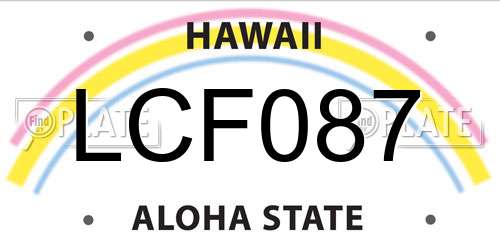 LCF087 Hawaii License Plate