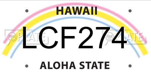 LCF274 Hawaii License Plate