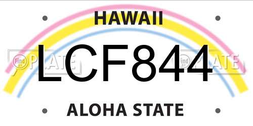 LCF844 Hawaii License Plate
