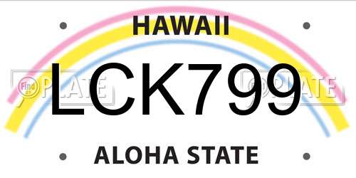 LCK799 Hawaii License Plate