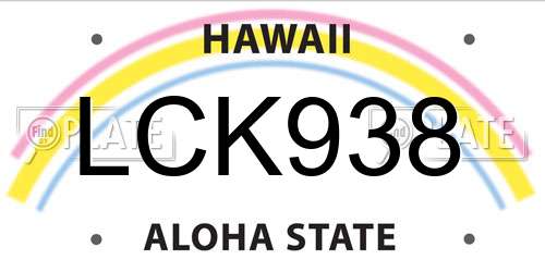 LCK938 Hawaii License Plate