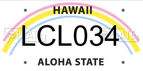 LCL034 Hawaii License Plate