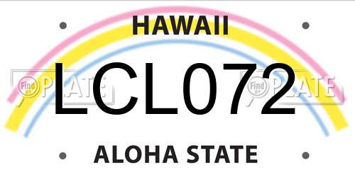 LCL072 Hawaii License Plate