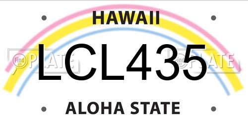 LCL435 Hawaii License Plate