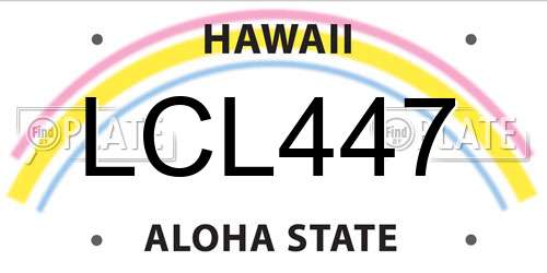 LCL447 Hawaii License Plate