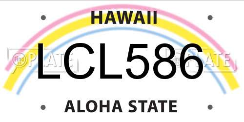 LCL586 Hawaii License Plate
