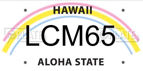 LCM65 Hawaii License Plate