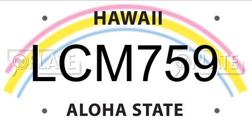 LCM759 Hawaii License Plate