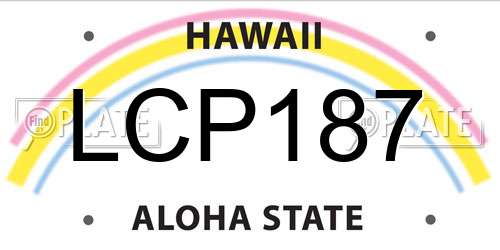 LCP187 Hawaii License Plate