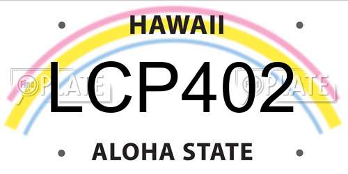 LCP402 Hawaii License Plate