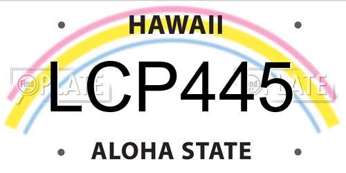 LCP445 Hawaii License Plate