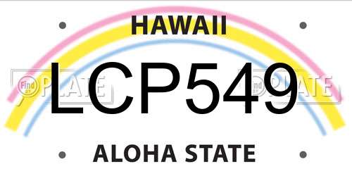 LCP549 Hawaii License Plate