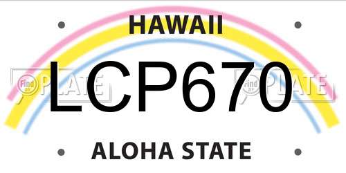 LCP670 Hawaii License Plate